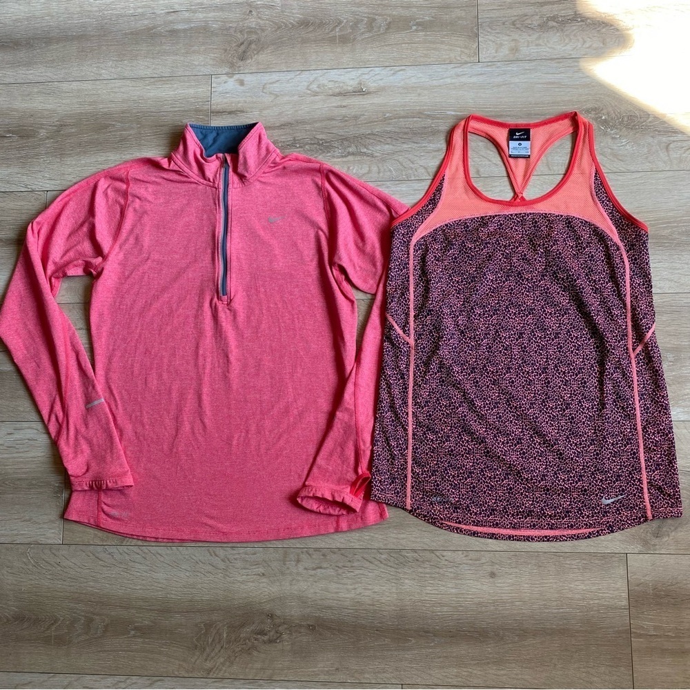 Nike 1/4 zipup sweater & tank top athletic set
